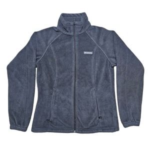 Columbia Jacket Women Medium Black Fleece Full Zip Long Sleeve Mock Neck